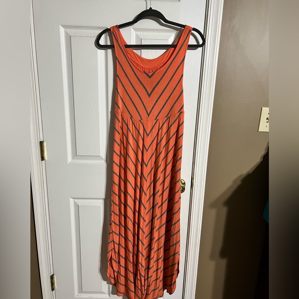 Orange, coral maternity maxi dress. Medium